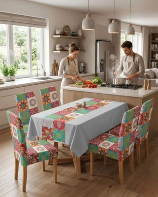 Imagen 2 del producto Juego De Mantel Antimanchas 140x220 + 6 Fundas De Silla 08