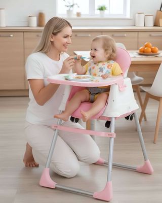 Imagen 2 del producto Silla de Comer para Bebé Multifuncional 3 en 1 Rosa A2