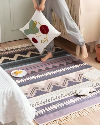 Imagen 2 del producto ALFOMBRA DE LINO 160 X 200 ELEGANTES CON FLECOS A02