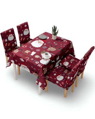 Imagen 1 del producto SET Mantel más 6 fundas de sillas antimanchas navideño 140x220 cm 07