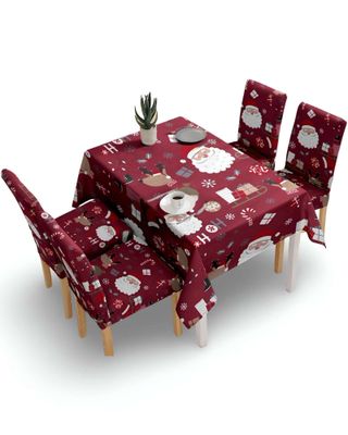 Imagen 2 del producto SET Mantel más 6 fundas de sillas antimanchas navideño 140x220 cm 07