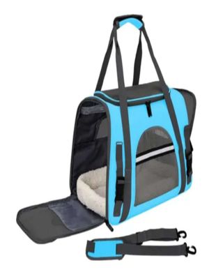 Imagen 1 del producto Bolso Transportador Respirable de Mascota Para Perro y Gato (Azul)
