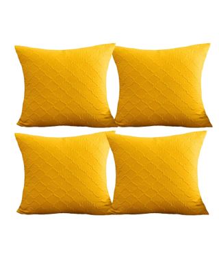 Imagen 2 del producto JUEGO DE 4 FUNDAS DE TERCIOPELO TRENZADO AMARILLO