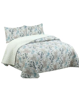 Cubrecama Quilt con sherpa 2 plaza beige 230 cm x 250 cm J11