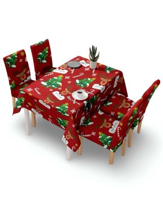 Imagen 1 del producto SET Mantel más 6 fundas de sillas antimanchas navideño 140x220 cm 11