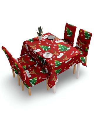Imagen 2 del producto SET Mantel más 6 fundas de sillas antimanchas navideño 140x220 cm 11