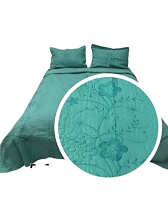 Imagen 2 del producto CUBRECAMA COLCHA QUILT DE VERANO PLAZA Y MEDIA BORDADO A3