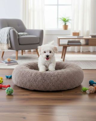 Imagen 2 del producto Cama Acolchada de Alta Densidad para tus mascotas 70 cm beige