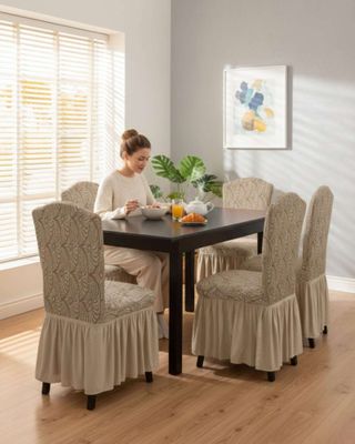 Imagen 2 del producto JUEGO DE 6 FUNDAS DE SILLA TEJIDO 3D M9