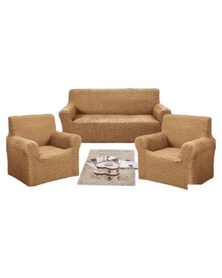 Imagen 1 del producto SET DE FUNDAS CUBRE SILLON 3+1+1 - MODELO CUADRILLE CAFÉ