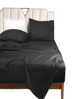 Imagen 1 del producto JUEGO DE SABANA 2 PLAZAS  500 HILOS NEGRO