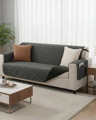 Imagen 2 del producto Cubre sillon reversibles con bolsas 3 Cuerpos gris
