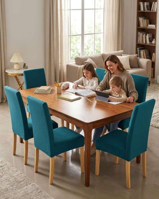 Imagen 2 del producto PACK DE 6 FUNDAS DE SILLAS DISEÑO TEXTURIZADO DE HOJAS M9