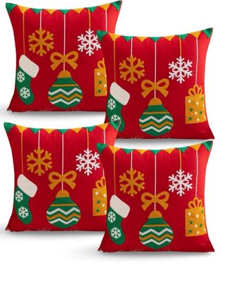 SET DE 4 FUNDAS DE COJIN PARA NAVIDAD K1
