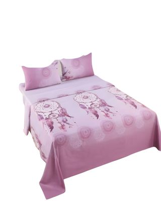 Imagen 2 del producto SET DE SABANAS DISEÑO ESTAMPADO 2 PLAZAS ROSA