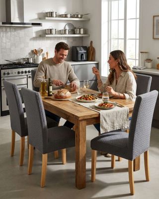 Imagen 2 del producto PACK DE 6 FUNDAS DE SILLAS DISEÑO TEXTURIZADO DE HOJAS M10