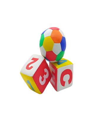 Imagen 1 del producto Juguete didáctico Pelota y Dados de Esponja 3 pcs 28n3