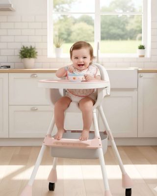 Imagen 1 del producto Silla de Comer para Bebé Multifuncional 3 en 1 Rosa A3