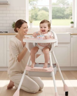 Imagen 2 del producto Silla de Comer para Bebé Multifuncional 3 en 1 Rosa A3