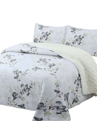 Imagen 2 del producto Cubrecama Quilt con sherpa king blanco 250 x 270 cm J19