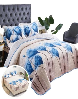 CUBRECAMA QUILT 5 PIEZAS CON JUEGO DE SÁBANAS T04