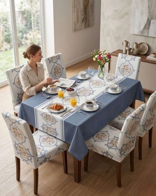 Imagen 2 del producto Juego De Mantel Antimanchas 140x220 + 6 Fundas De Silla 11