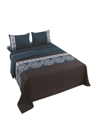 Imagen 2 del producto SET DE SABANAS DISEÑO ESTAMPADO 2 PLAZAS VERDE OSCURO