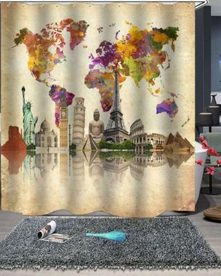 Imagen 2 del producto Cortina de Baño Tela Género + Forro Impermeable c09