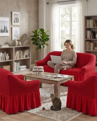 Imagen 1 del producto Juego de Fundas Cubre Sillon Turcas 3-1-1 con Textura de Burbuja m6