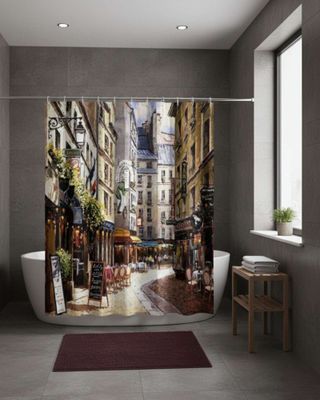 Imagen 2 del producto Cortina de Baño Tela Género + Forro Impermeable c25