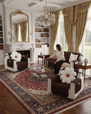 Imagen 2 del producto Juegos 3+1+1 de Cubre sillon reversibles con bolsas gris