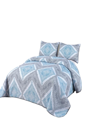 Cubrecama Ligero De Verano Con Pompones - Elegantes KING / Super King TD08