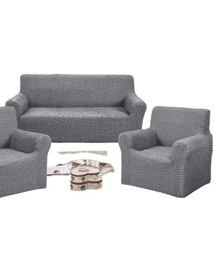 Imagen 2 del producto SET DE FUNDAS CUBRE SILLON 3+1+1 - MODELO CUADRILLE GRIS