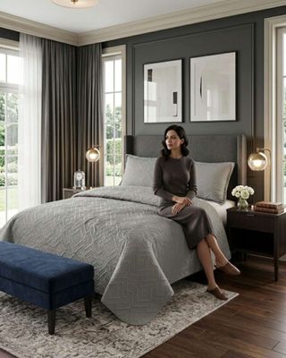 Imagen 2 del producto Quilt de Verano Transpirable, Ligero y Elegante king gris