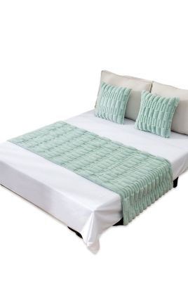Imagen 2 del producto JUEGO DE PIECERA DE CAMA MAS 2 COJIN CON FUNDAS MODELO BAMBÚ VERDE MENTA