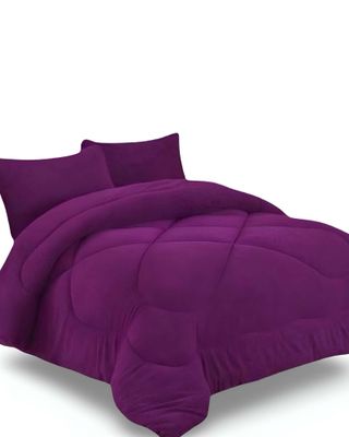 COBERTOR ELEGANTE DE INVIERNO UNICOLOR PLUSH CON CHIPORRO PLAZA Y MEDIA S56