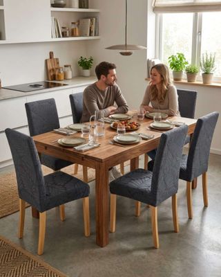 Imagen 2 del producto PACK DE 6 FUNDAS DE SILLAS DISEÑO TEXTURIZADO DE HOJAS M7