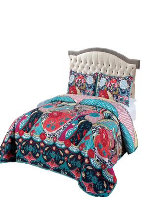 Cubrecama Ligero De Verano Con Pompones - Elegantes 2P TD13