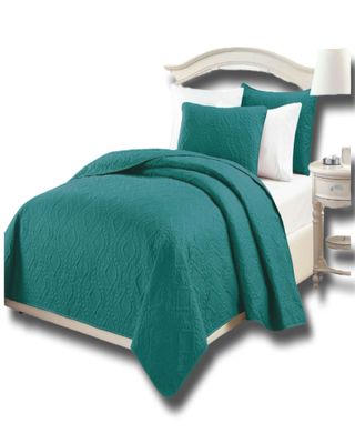 Imagen 2 del producto CUBRECAMA ELEGANTE QUILT VERANO 2 PLAZA TURQUESA