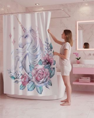 Imagen 2 del producto Cortina de Baño Tela Género + Forro Impermeable c35