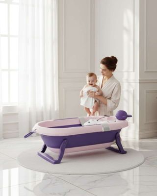 Imagen 2 del producto BAÑERA TINA BEBE PLEGABLE PLEGABLE CON ACCESORIOS MORADO