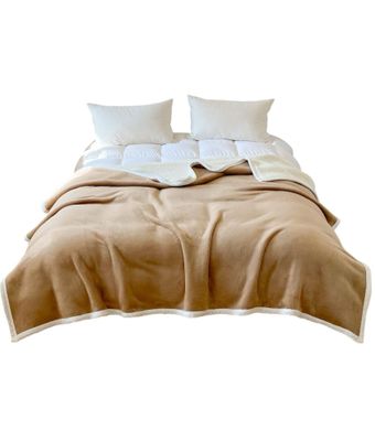 FRAZADA OTOÑO INVIERNO CON CHIPORRO 1.5 PLAZA BEIGE