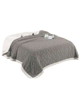 Imagen 2 del producto Frazada Manta Polar Sherpa Térmica Plaza y media gris 