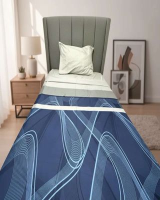 Imagen 2 del producto Juego de Sábanas plaza y media Adulto Azul rayas 