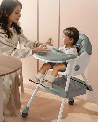 Imagen 1 del producto Silla de Comer para Bebé Multifuncional Reclinable 3 en 1 Verde