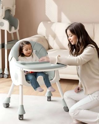 Imagen 2 del producto Silla de Comer para Bebé Multifuncional Reclinable 3 en 1 Verde