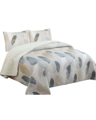 Cubrecama Quilt con sherpa 2 plaza beige 230 cm x 250 cm J15