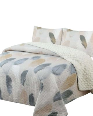 Imagen 2 del producto Cubrecama Quilt con sherpa 2 plaza beige 230 cm x 250 cm J15