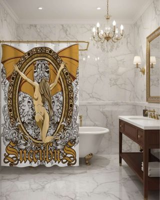 Imagen 2 del producto Cortina de Baño Tela Género + Forro Impermeable c34