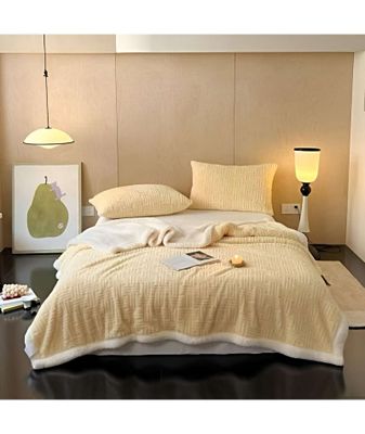 FRAZADA MANTA CON CHIPORRO 2 PLAZA AMARILLO